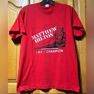 Vintage 80’s Screen Stars Matthew Hilton IBF Boxing Champion Single Stitch Tee M